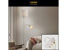 Stehleuchte  FILOMENA  H: 165cm beige - IP20, E27, Messingmatt