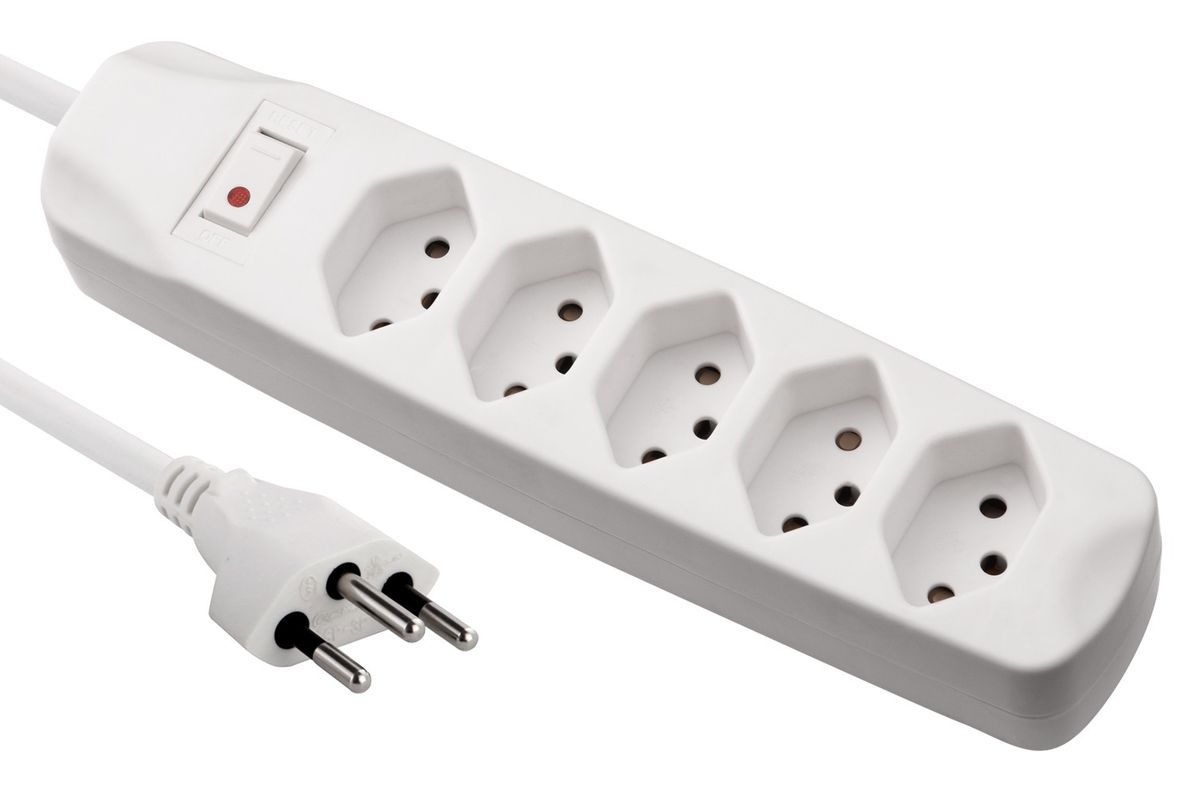 Fix Line Multipresa - 5xT13, 1.5m Kabel, H05VV-F 3G1mm2, weiss, Kinderschutz