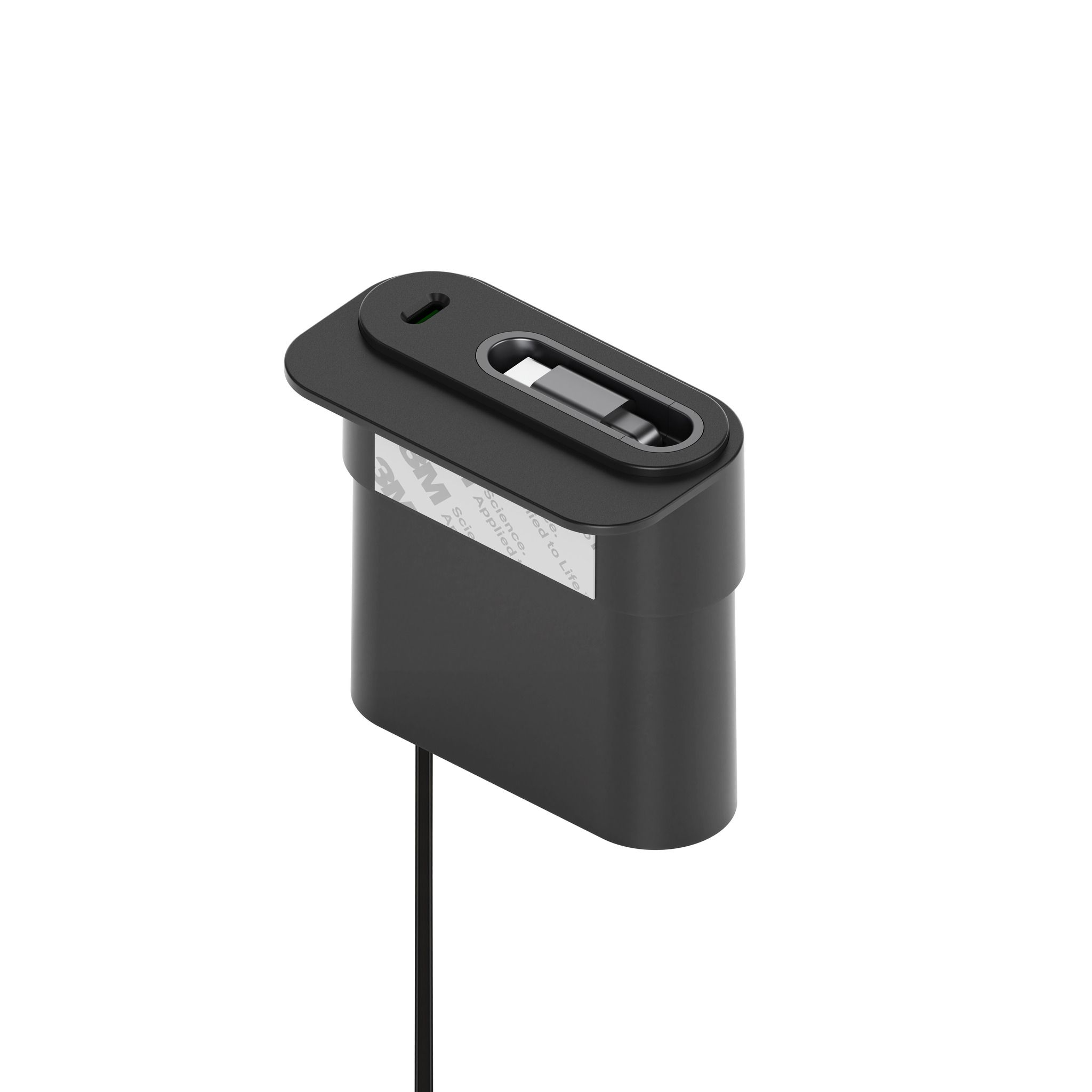 Mini Desktop Charger USB A+C PD20W Schwarz - mit ausziehbarem USB-C Kabel