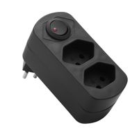 Abzweigstecker MOVE 2xT13 schwarz - 270° drehbar mit Schalter