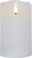 LED Pillar Kerze Flamme Rustic - Indoor, Weiss, 12.50 cm Höhe,  Timerfunktion