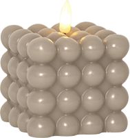 LED Pillar Kerze Flamme Dot - Indoor, Beige, 9.5 cm höhe, Timerfunktion