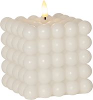 LED Pillar Kerze Flamme Dot - Indoor, Grau, 12.5 cm höhe, Timerfunktion
