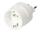 Adaptateur CH - Schuko - Schuko nach Schweiz T12, 10A - 250V, weiss