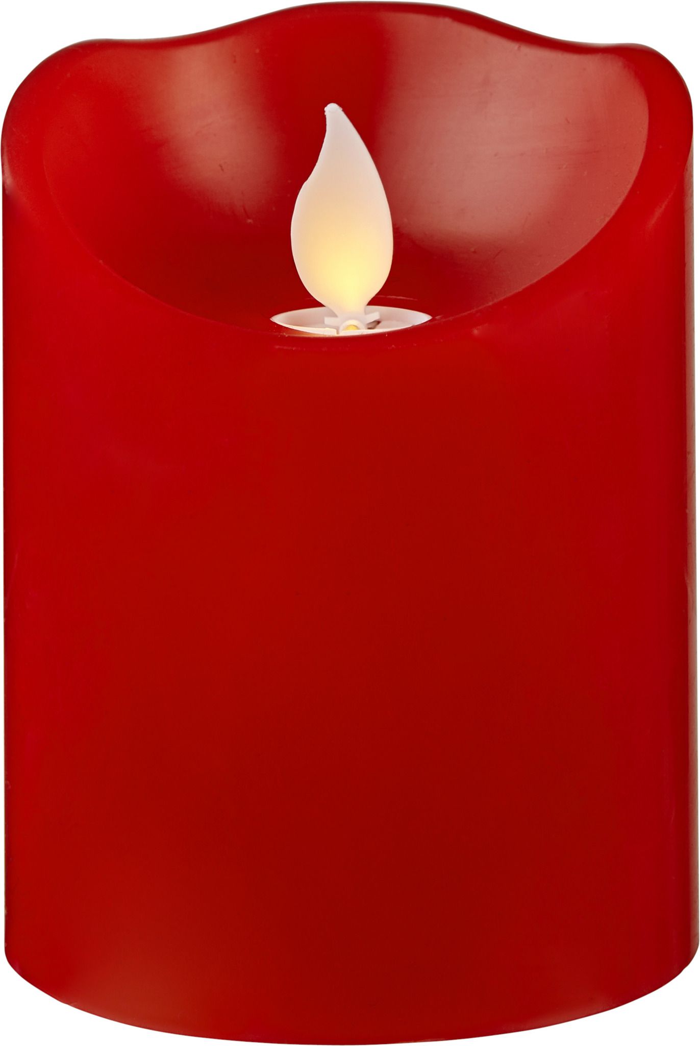 LED Pillar Kerze M-Twinkle - Indoor, Rot, 10cm Höhe, Timerfunktion
