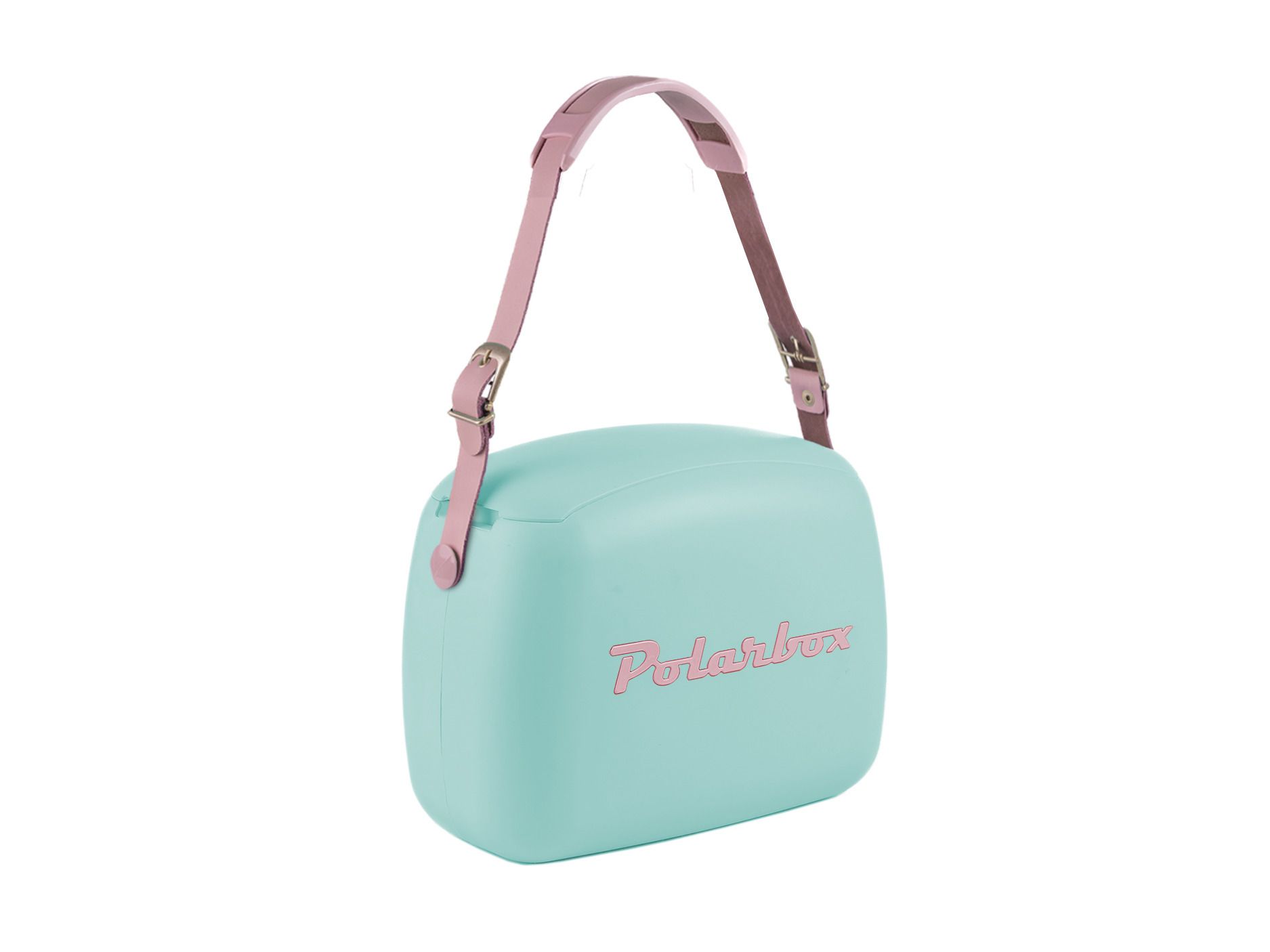 Polarbox CoolerBag cyan 6l inkl. 2 Frischhalte-Dosen cyan & rosa - Kühlbox, 6l, Vintage Design