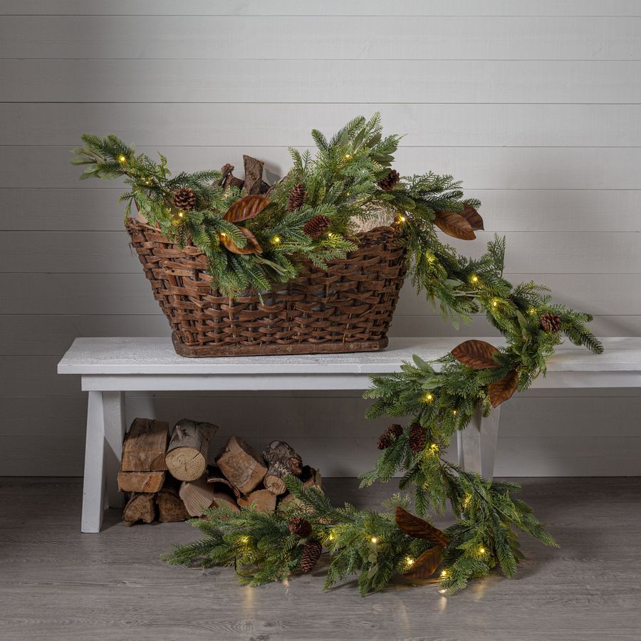 Girlande Mixi - Indoor, Warmweiss, Grün