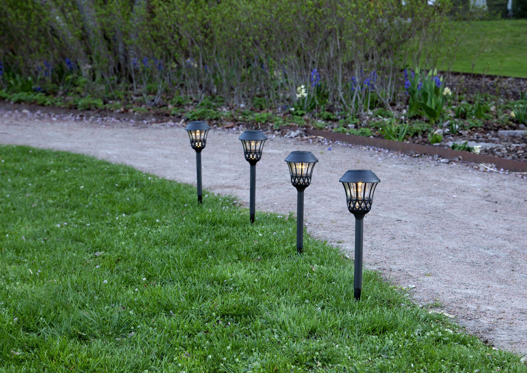 Solar Wegbeleuchtung 4 Pack Lace - Warmweiss, IP44, Schwarz