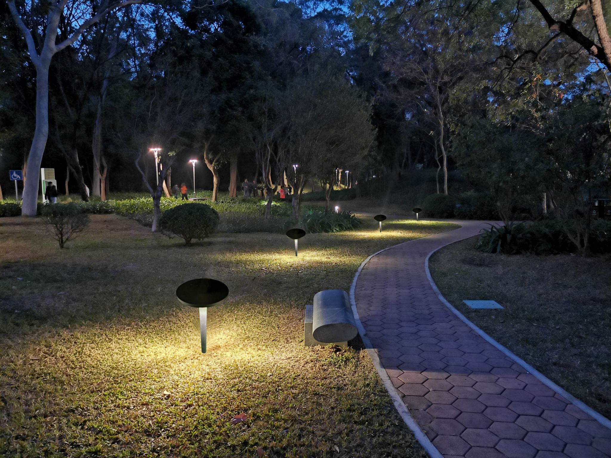 Faretto da giardino a LED KOLIBRI - 3.7V DC, 2W, 70lm, 2700K, IP65, dunkelgrau, nicht dimmbar, D=150mm, H=605mm