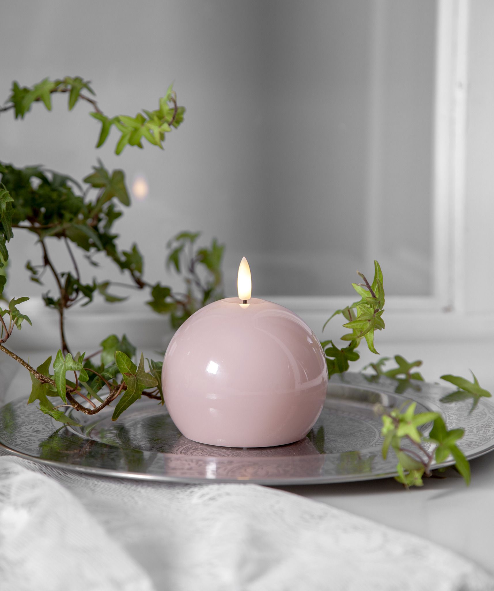 LED Pillar Kerze Flamme Shine - Indoor, Pink, 11.00 cm Höhe, Timerfunktion