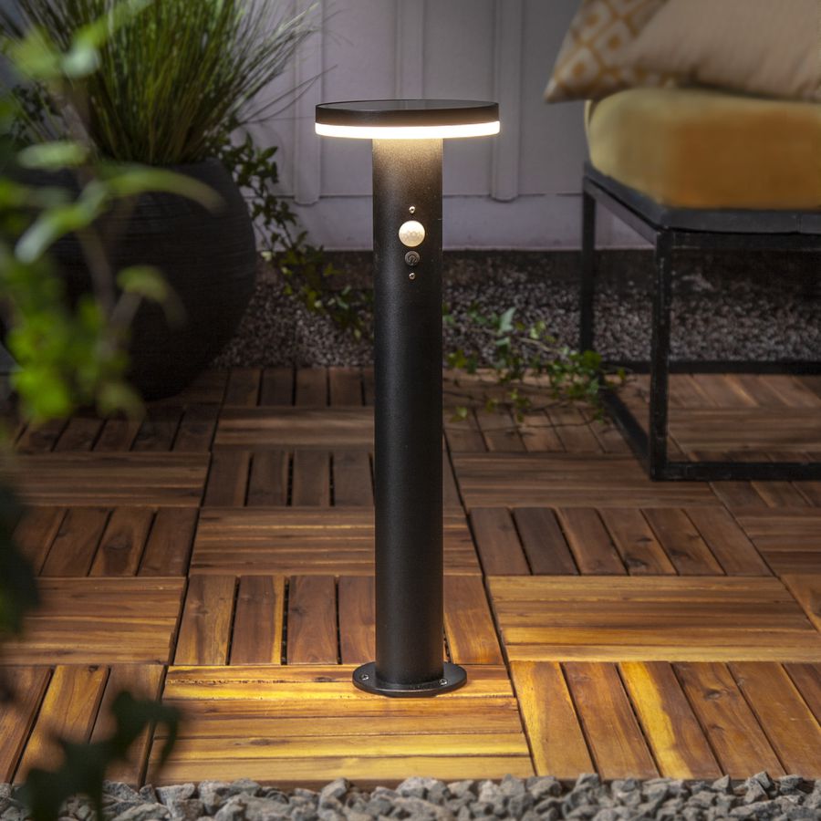 Solar Pollerleuchte Valletta - IP44, Warmweiss, 18 LED'S