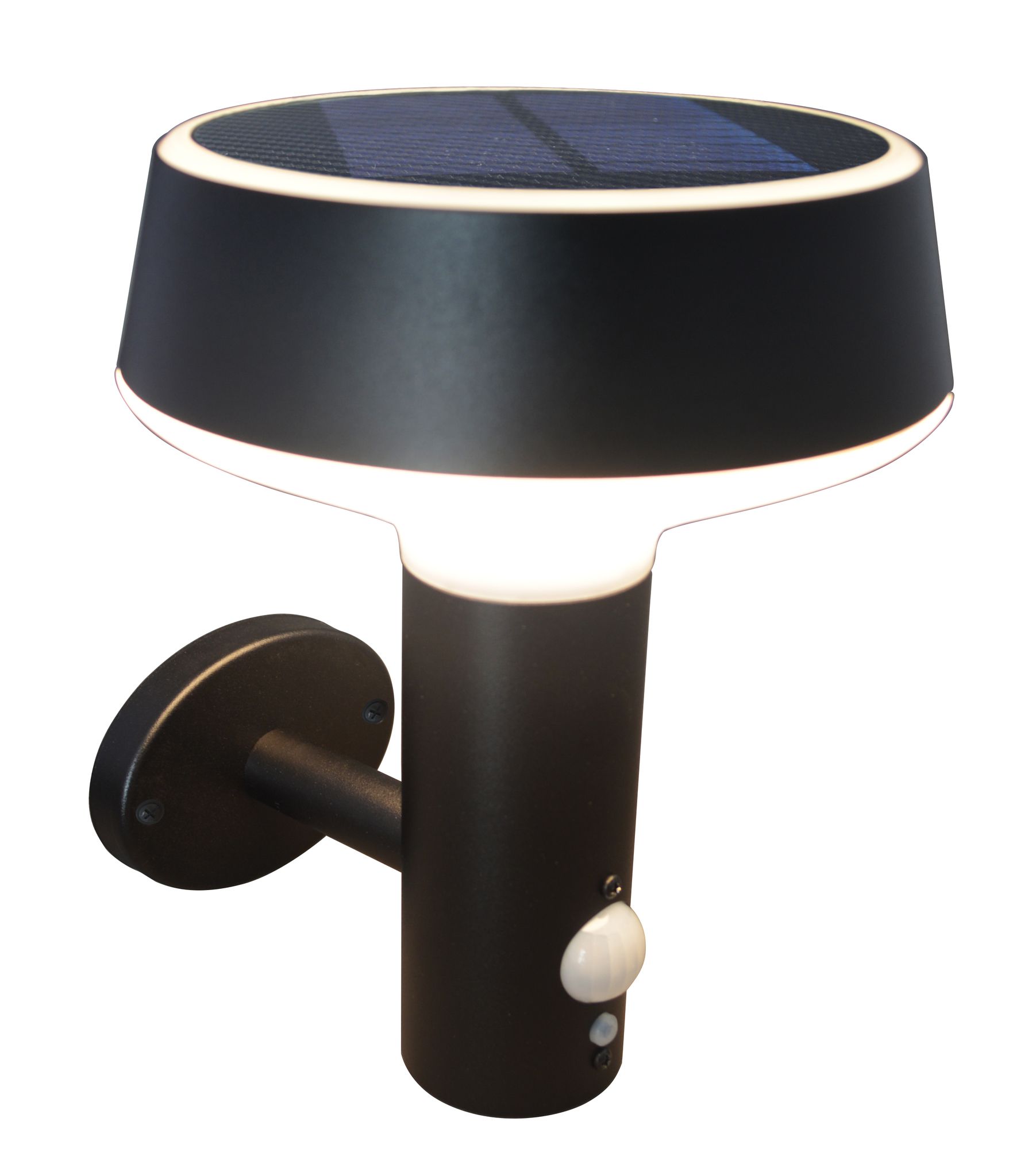 Solarleuchte MINTAKA - 3.7V DC, 5.88W, 600lm, 3000K, CRI 80, 110°, schwarz, L=160mm, B=172, H=205mm