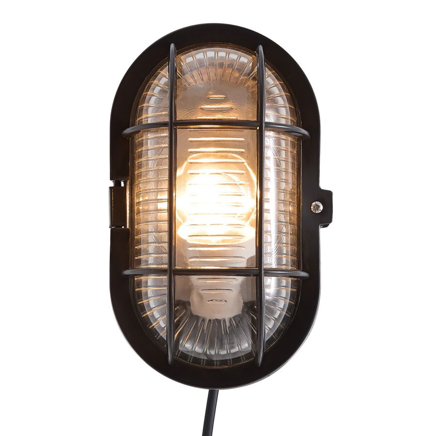 Oval Skot, Wandleuchte/Decke, Schwarz - E27, max.60W, IP44