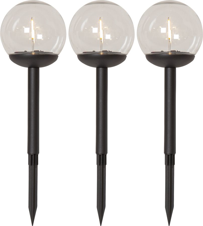 Solar Pollerleuchte 3 Pack Globe - IP44, Warmweiss, 3 LED's