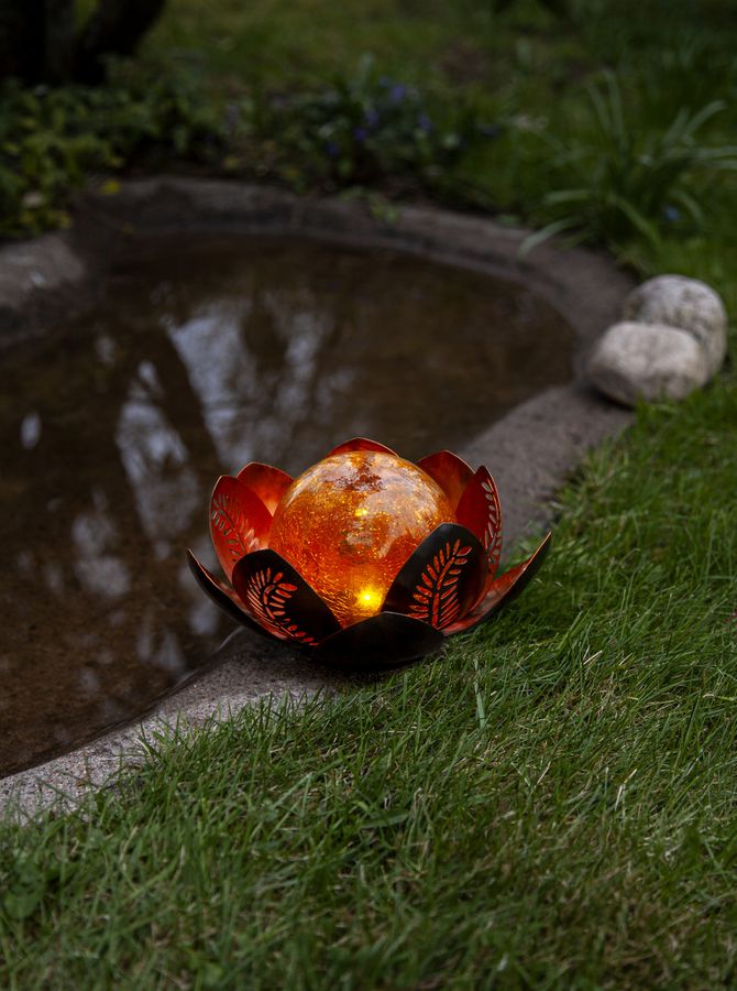 Solar Decoration Lilly - Warmweiss, IP44, Amber