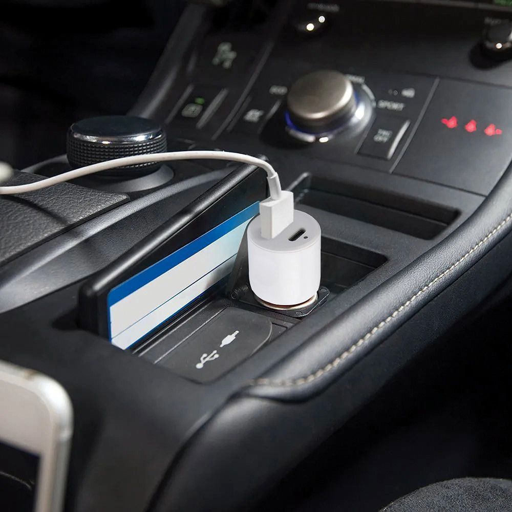 USB Car Charger & Micro USB - 20W, 1xUSB-A, 1xUSB-C