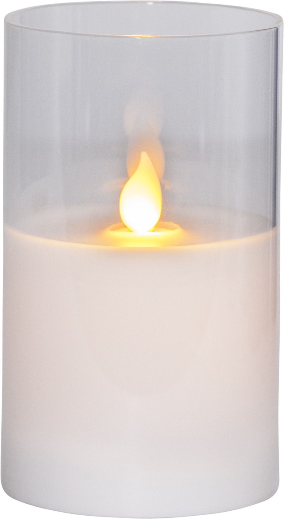 LED Pillar Kerze M-Twinkle - Indoor, Weiss, 12.5cm Höhe, Timerfunktion