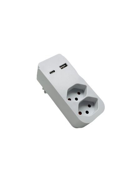 USB-C Abzweigstecker - 2x T13, 1x USB-C, 1x USB-A PD 20W, weiss