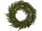 Kranz Thuja - IP44, Warmweiss, Grün