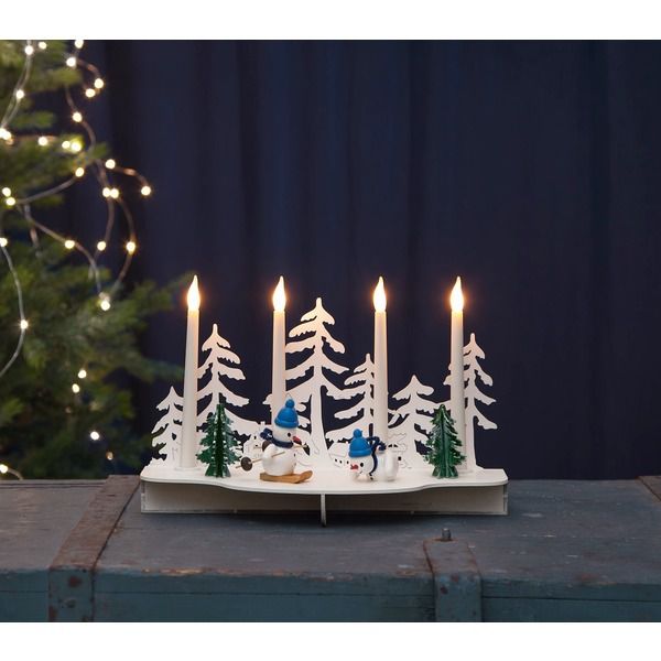 Kerzenständer SNOWY - Warmweiss, IP20, 4 Led's