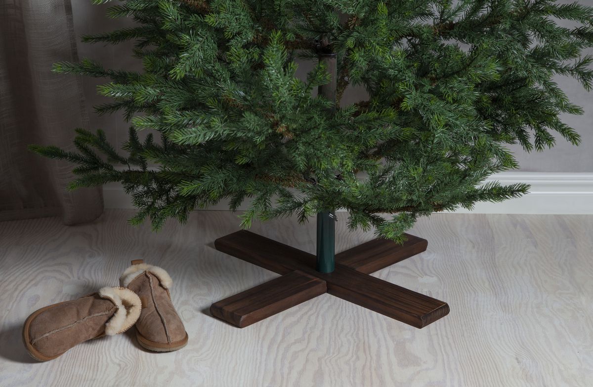 Universeller Standfuss für Weihnachtsbäume - 54cm X 16cm X 54 cm , braun, indoor