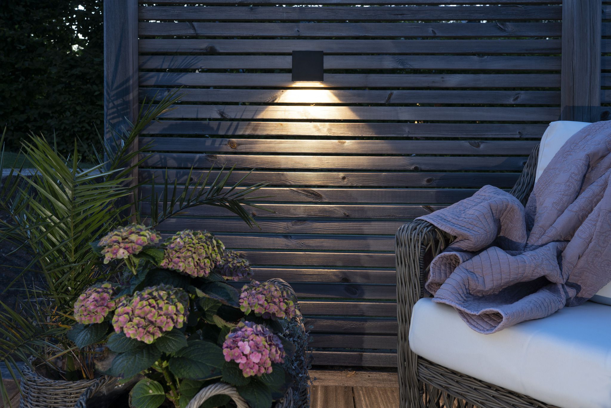 Solar Wand Laterne Wally Cube - Schwarz, Lichtfarbe Warmweiss