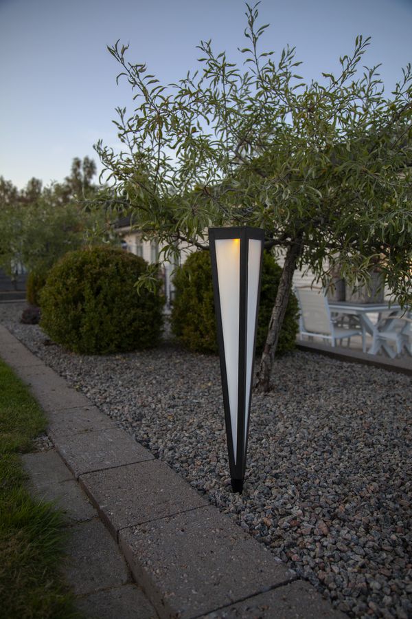 Solar Poller Pyramis - IP44, Warmweiss, Dämmerungssensor