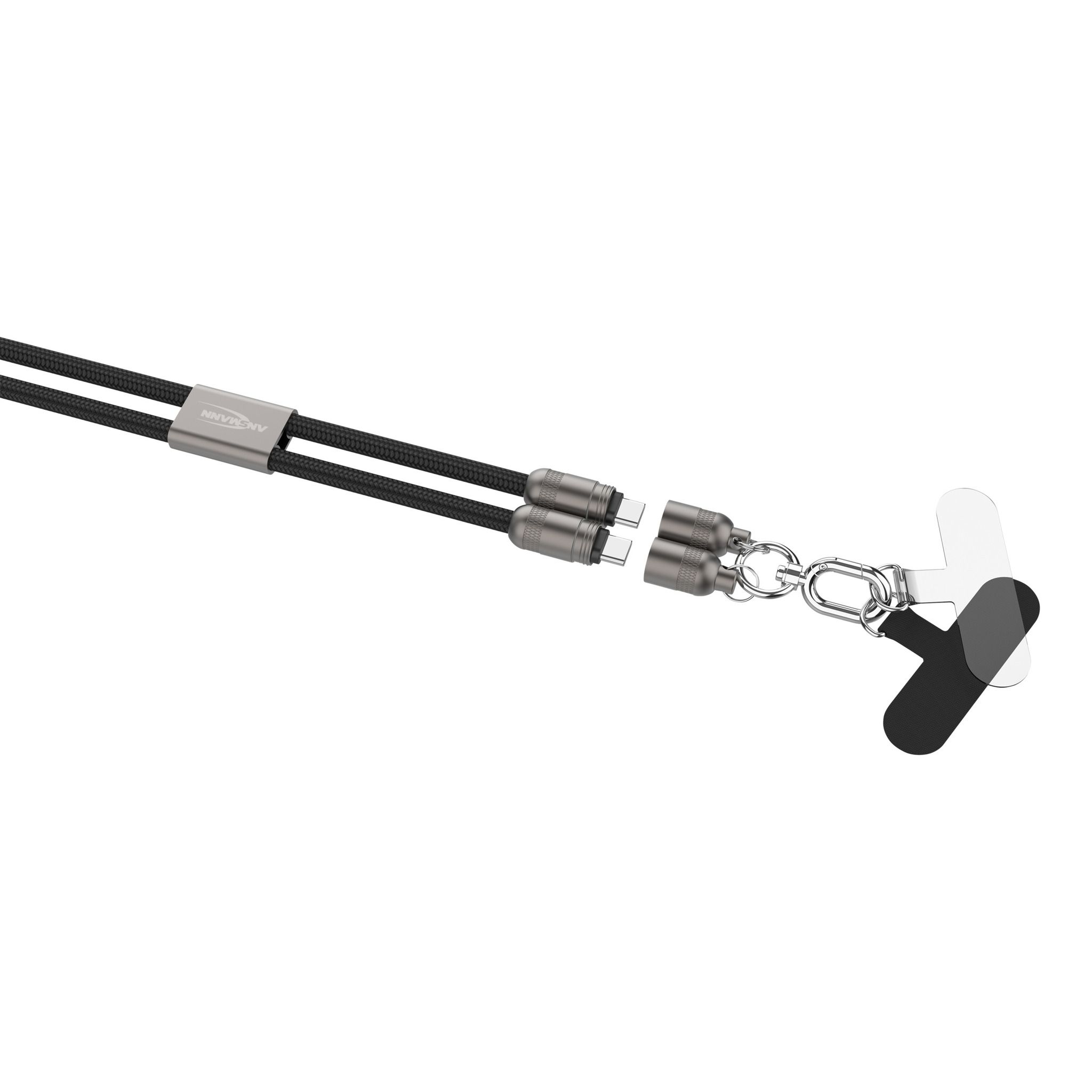 Lanyard Kabel USB Typ-C zu USB Typ-C - 120 cm, schwarz