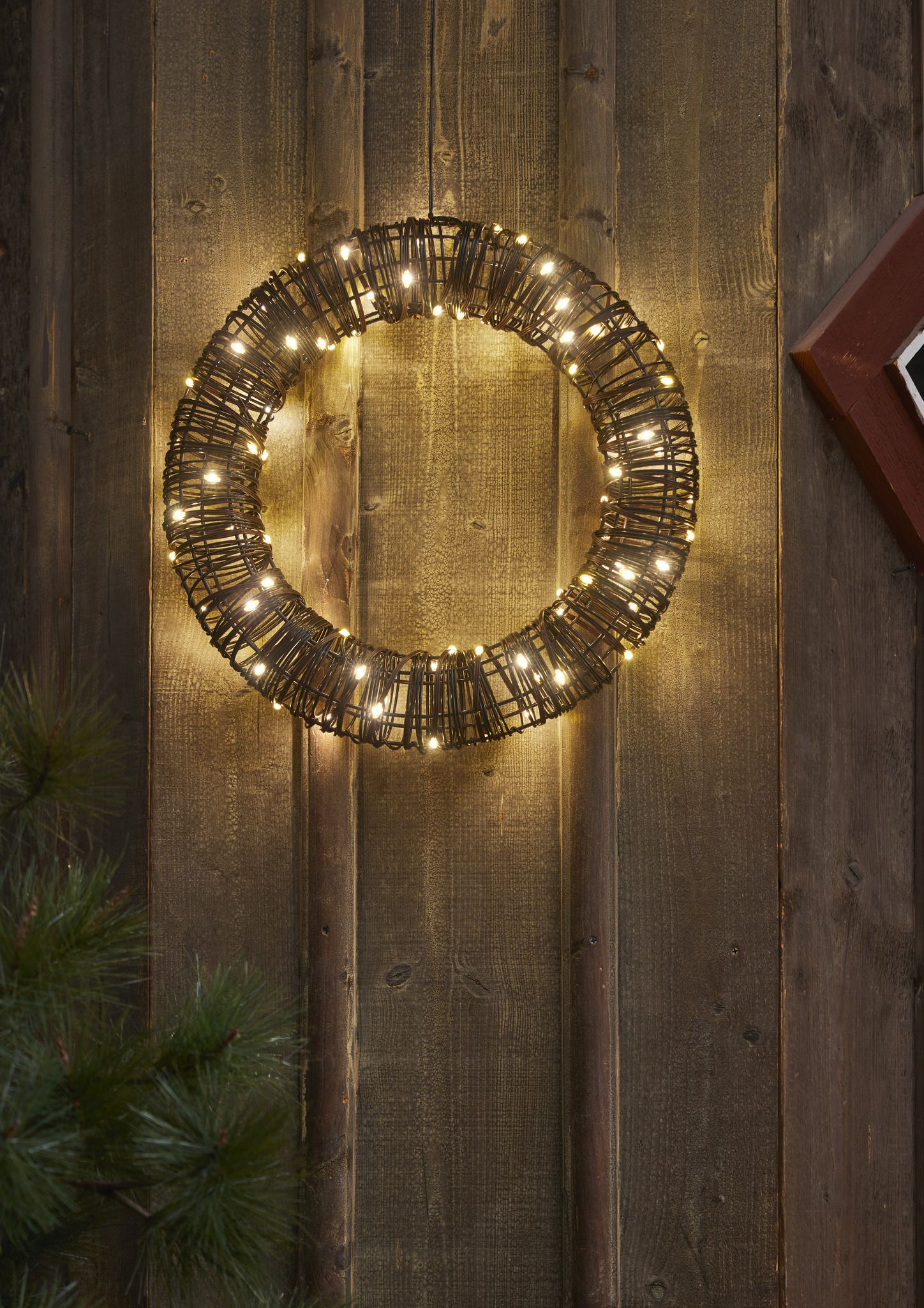 Outdoor Decoration Vicke Wreath - Indoor, Outdoor, Warmweiss, Braun