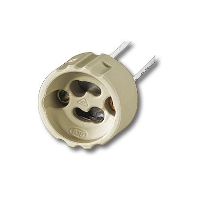 GU 10 Lampenfassung doppelt isoliert - Kupf. vernickelt 0,75 mm², Dopp. Iso. PTFE (max. 250° C), inkl. Aderendhülsen, L=150 mm, VPE180