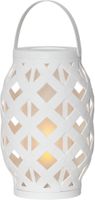 LED Laterne Flame - Outdoor, Weiss, 23cm Höhe, Timerfunktion