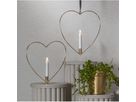Indoor Dekoration Flamme Heart - Indoor, Messing, 28 cm Höhe, Timerfunktion