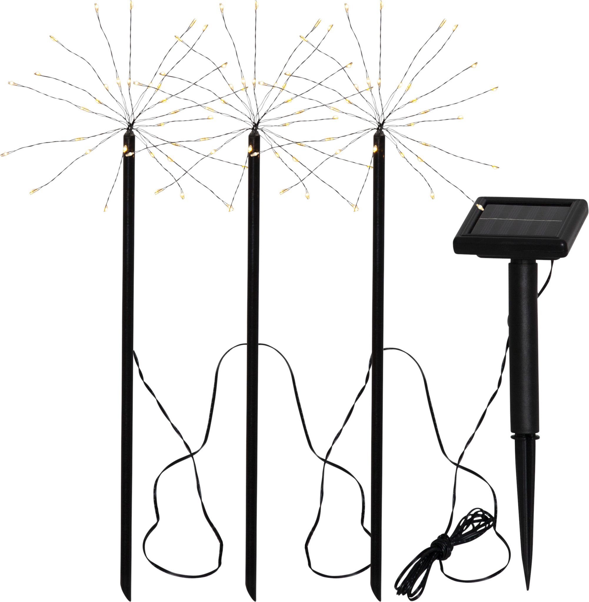 Solar Decoration Firework - Schwarz, Lichtfarbe Warmweiss
