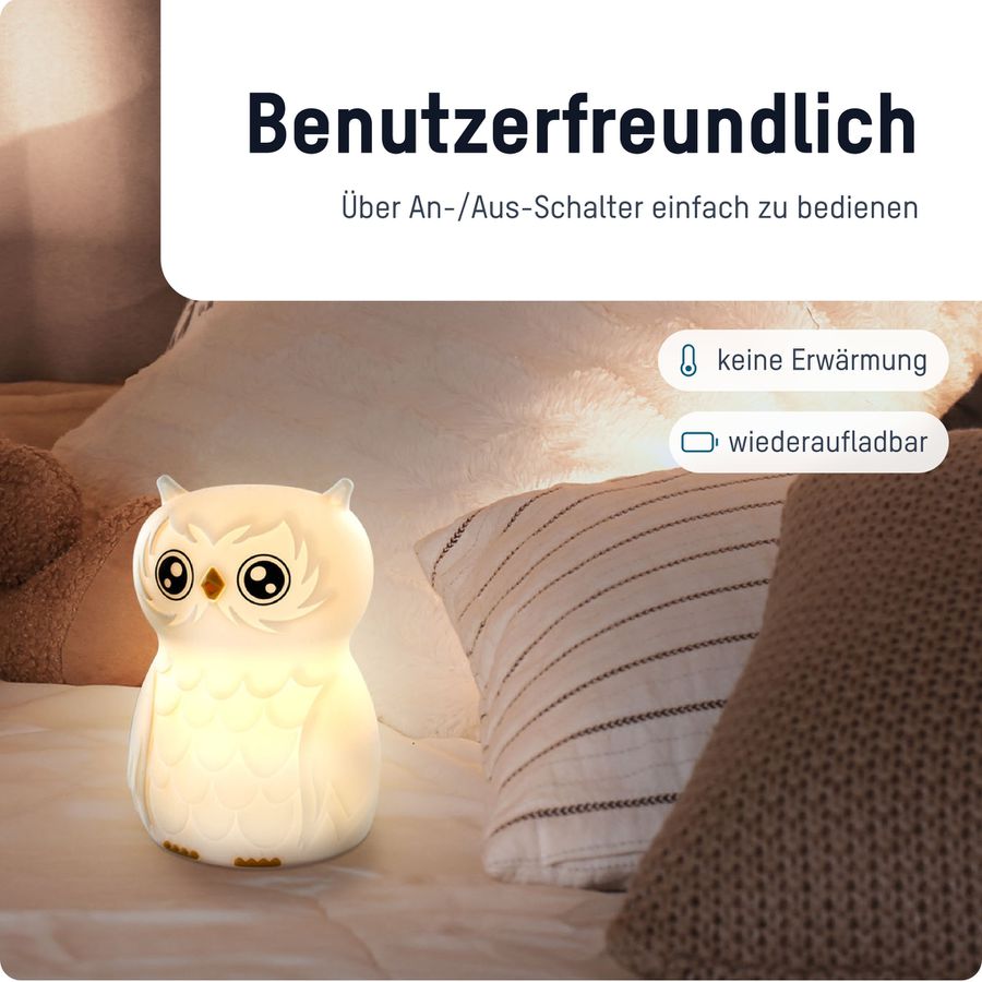 Nachtlicht Eule - 0.2W, IP20, USB-Ladung