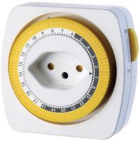Timer meccanico - Mechanisch, Indoor, kürzeste Schaltzeit 15 min., T12-T13, weiss/gelb, S+ zertifiziert