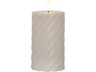 LED Pillar Kerze Flamme Swirl - Indoor, Beige, 15.00 cm Höhe,  Timerfunktion
