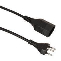 Prolunga TD 3x1, 3m - 2m, schwarz, H05VV-F 3G1.0mm2, kein Kinderschutz, 230V - 10A