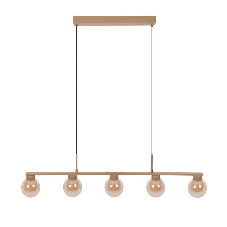 5er Pendelleuchte  DONIKA  L: 116 cm - IP20, G9, Braun