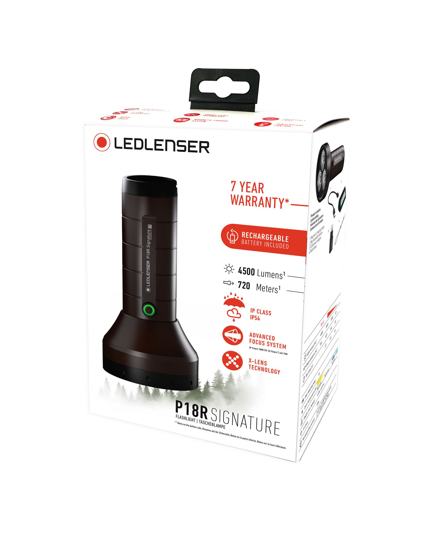 Taschenlampe P18R Signature - 6000-7200K, Schwarz, Kopfdurchmesser 8.6 cm