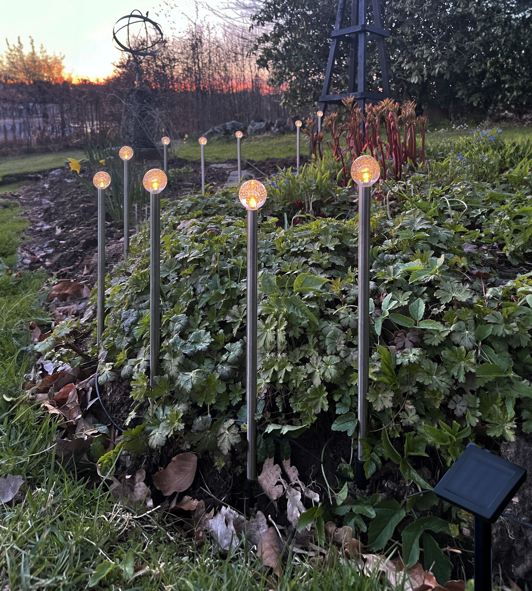Solar Dekoration Bubbly 10-PIN - IP44, Warmweiss, Silber