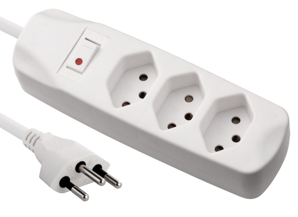 Fix Line Multipresa - 3xT13, 1.5m Kabel, H05VV-F 3G1mm2, weiss, Kinderschutz