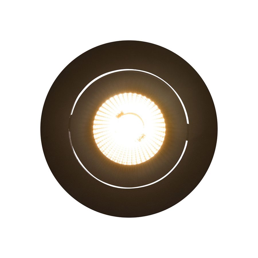 LED Einbaudownlight ALIKI - 8W, 560lm, 2700K, IP44, CRI 90, schwarz, dimmbar, D=96mm, H=45mm, BL=83mm