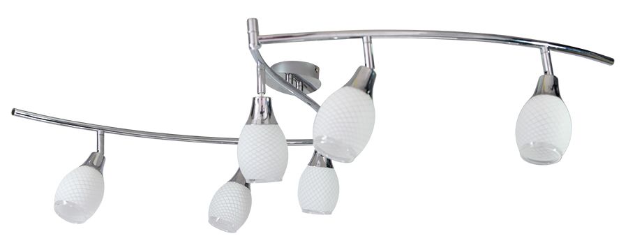 6er LED-Wand- u. Deckenschiene Rom - E14, 24W, IP20
