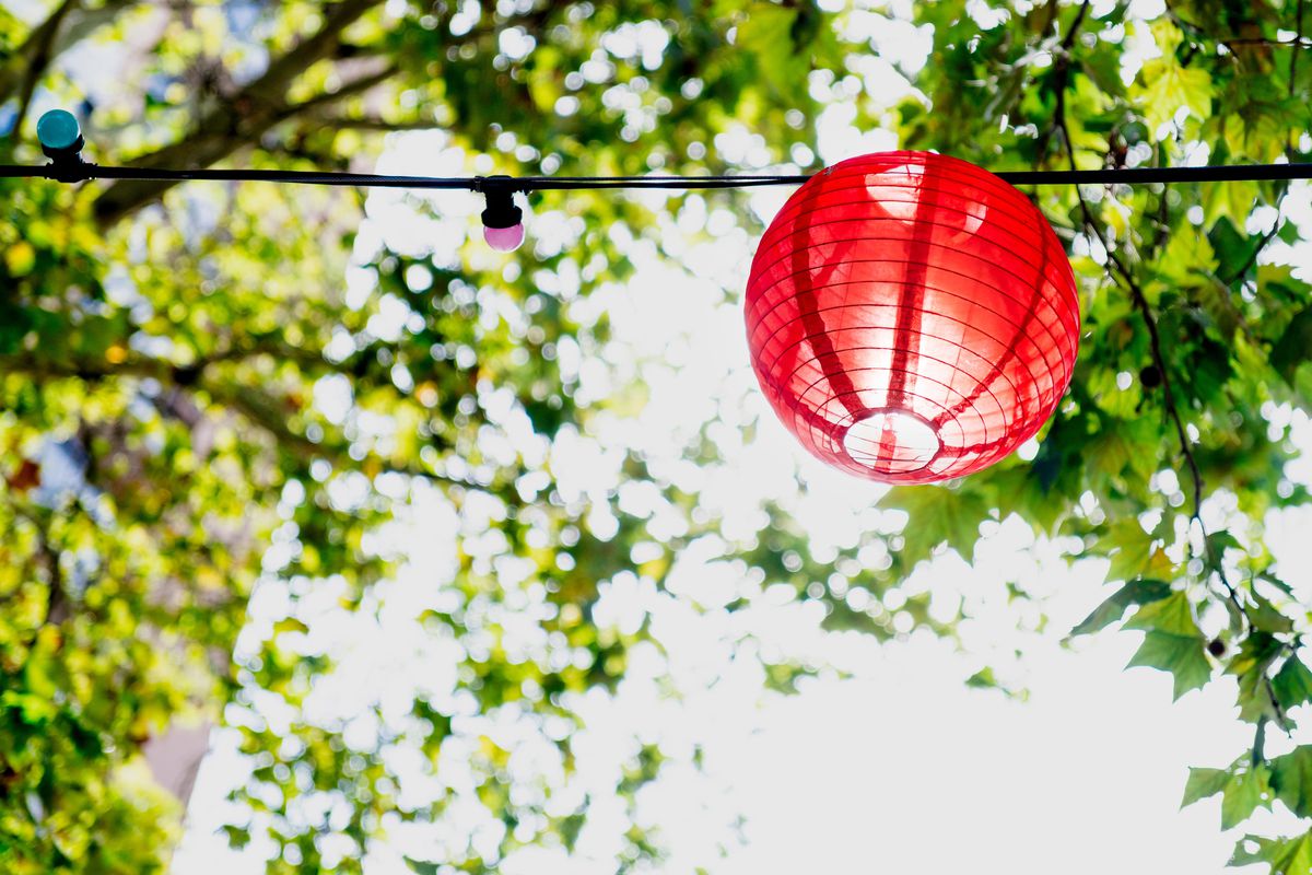 LED Japanballon-10er-Solar-Lichterkette bunt - IP44, warmweiss, 0.06W