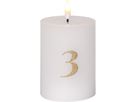 LED Pillar Kerze 4 pack Flamme Advent - Indoor, Weiss, 12.50 cm Höhe, Timerfunktion