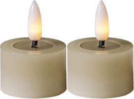 LED Teelicht 2 Pack Flamme Flow - Indoor, Beige, 5cm  Höhe, Timerfunktion