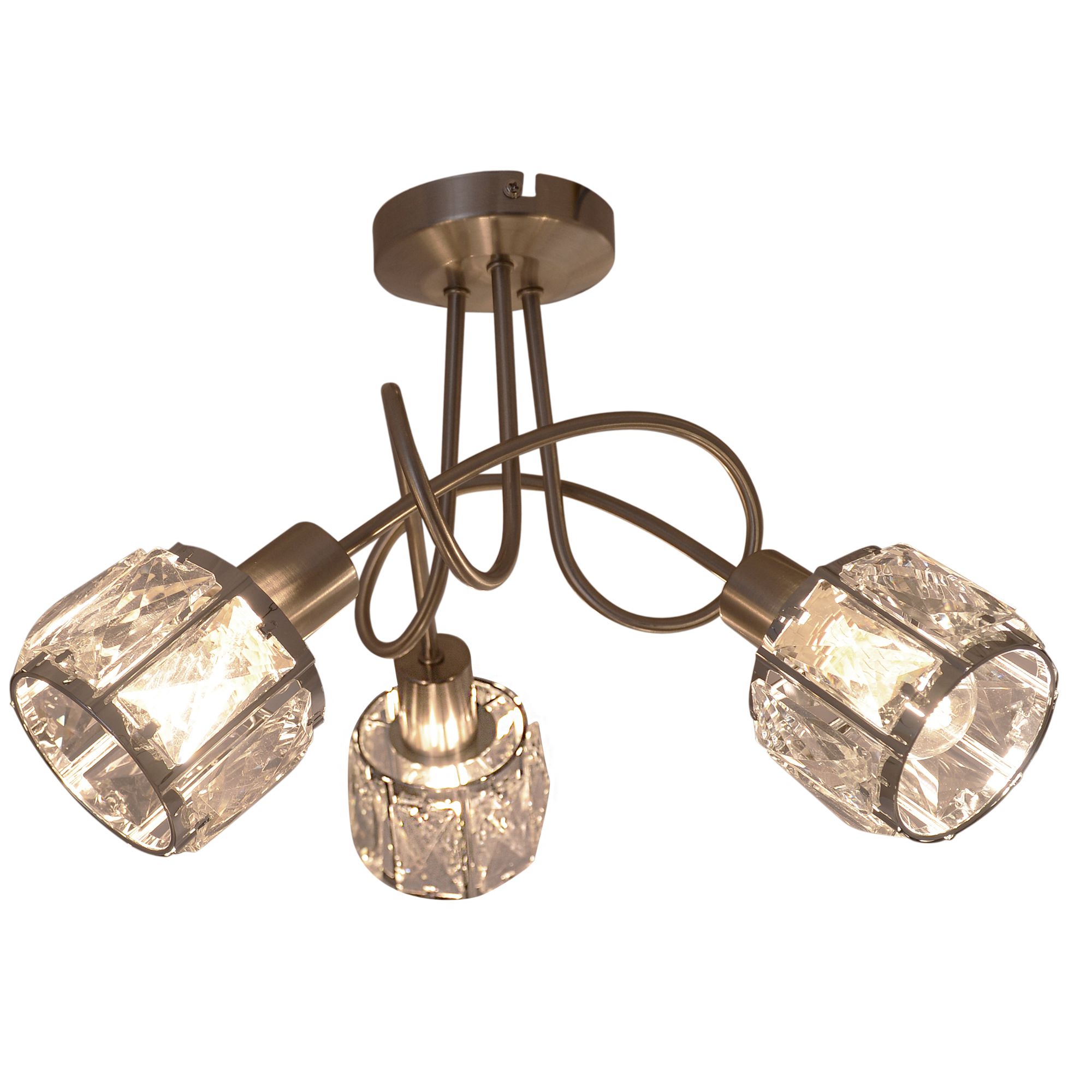 LED Deckenleuchte Josefa - E14, 3x4W, 3x475lm, 3000K, IP20, stahl-blank, nicht dimmbar, Leuchtmittel inkl., D=380mm, H=240mm