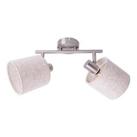 Wand-und Deckenleuchte MARON (2er Spot) - E14, max. 2x40W, IP20, nickel + weiss, nicht dimbar, exkl. Leuchtmittel, L=460mm, B=120mm, H=207mm