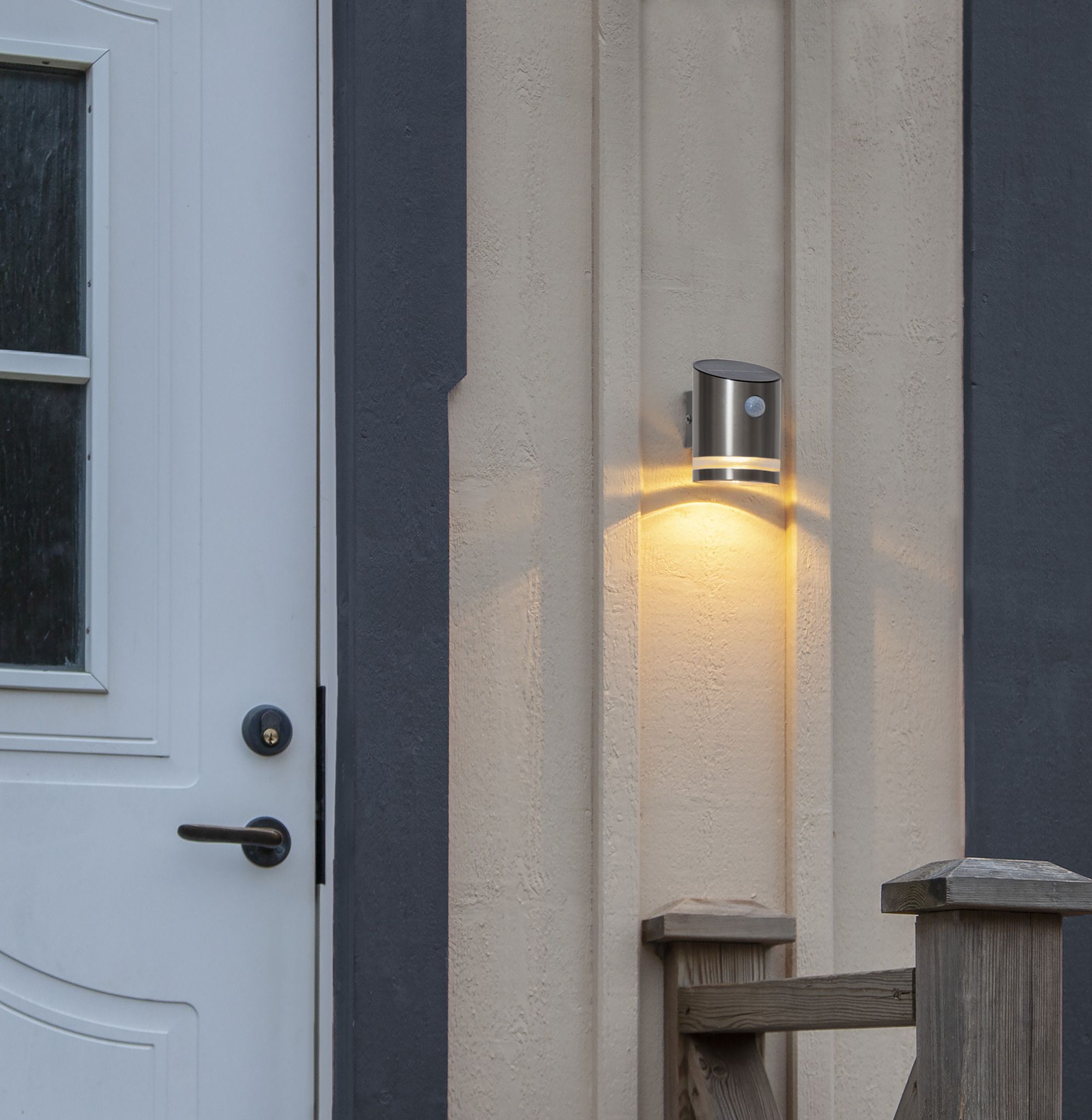 Solar Wand Laterne Venicini - Silber, Lichtfarbe Warmweiss