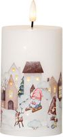 LED Pillar Kerze Flamme Winterland - Indoor, 15 cm Höhe,Timerfunktion